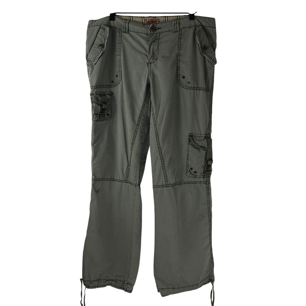 VTG NOBO No Boundaries Khaki Green Cargo Pants Sz 15 y2k 00s Utility Gorpcore